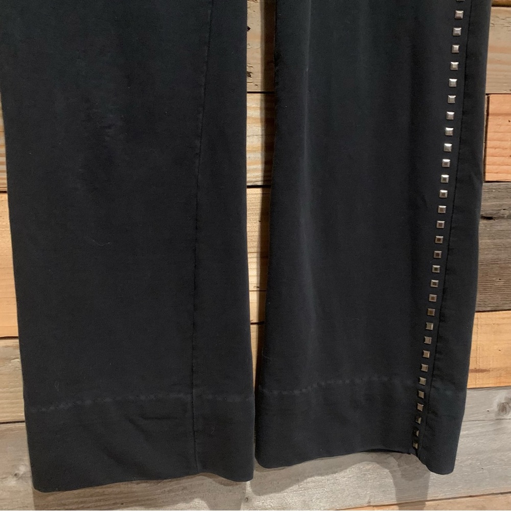 Y2K BCBGMaxAzria Black Rivetted Bootcut Drawstring Track Pant Size M - Picture 5 of 13